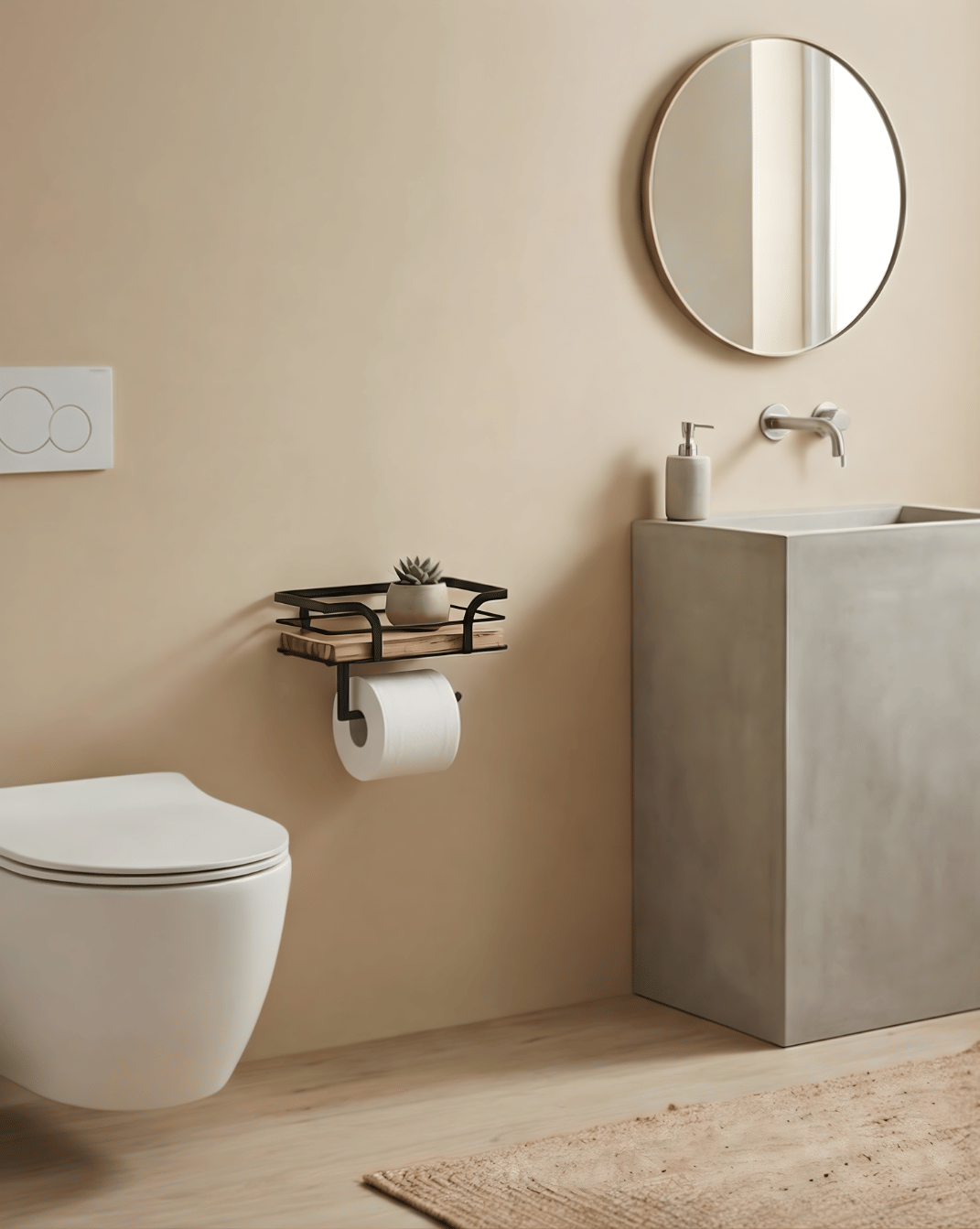 Wand Toiletrolhouder – Toiletpapierhouder met Opbergruimte | - Maison Roze