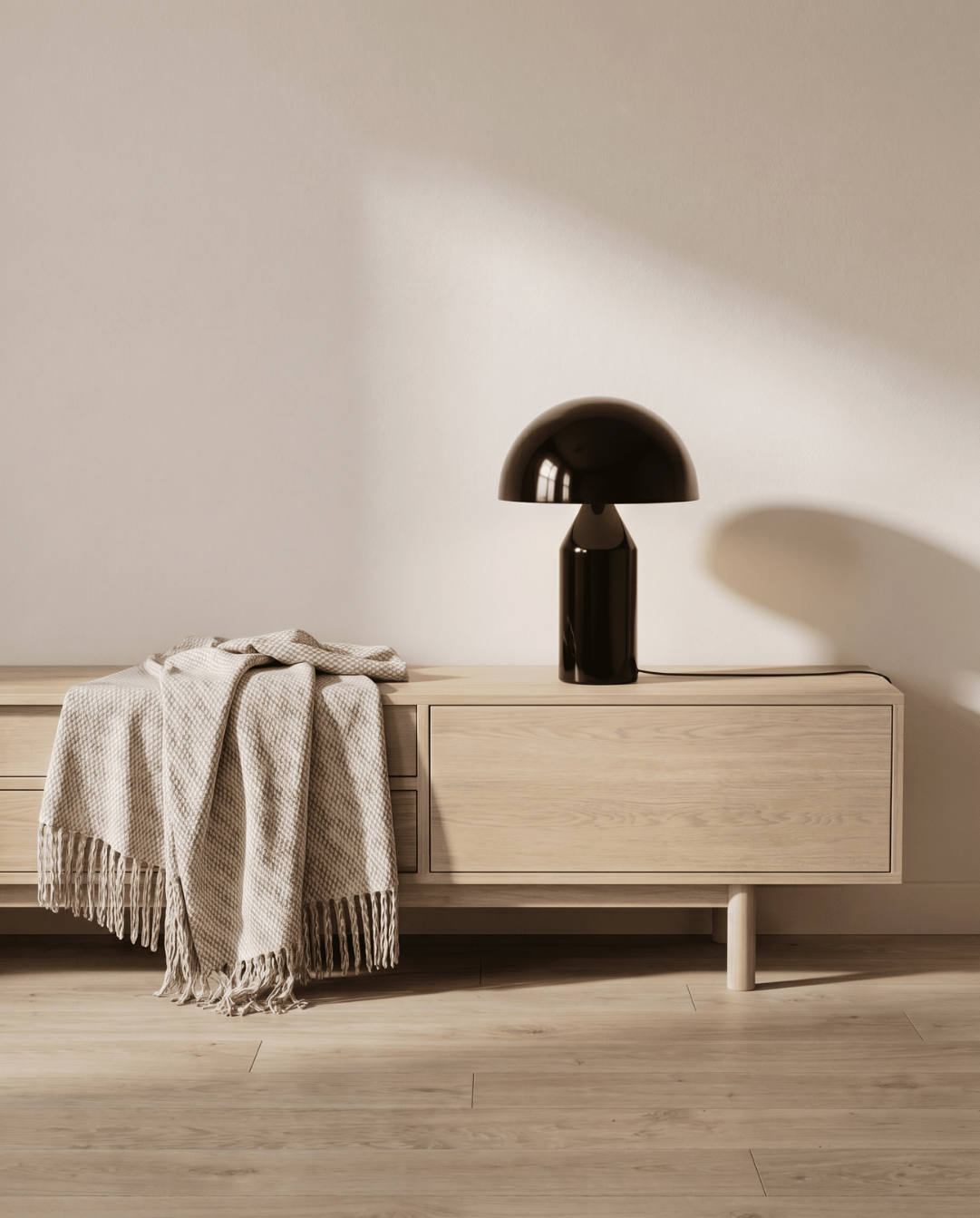 Lune paddenstoelvormige aluminium tafellamp | paddenstoel lamp zwart | - Maison Roze