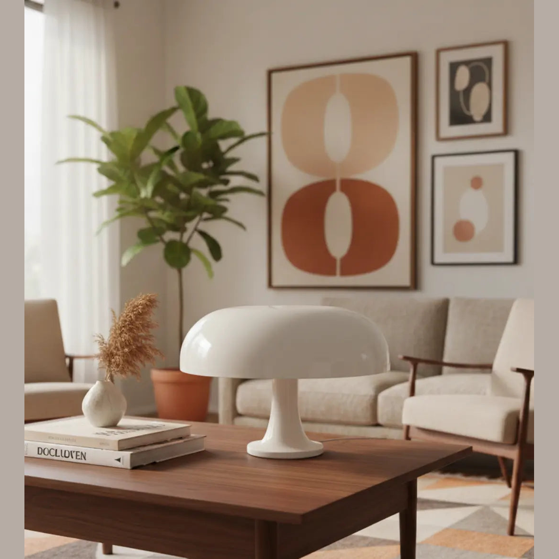 32cm Moderne Paddenstoel-Tafellamp – Retro Ontwerp – Geïntegreerde LED