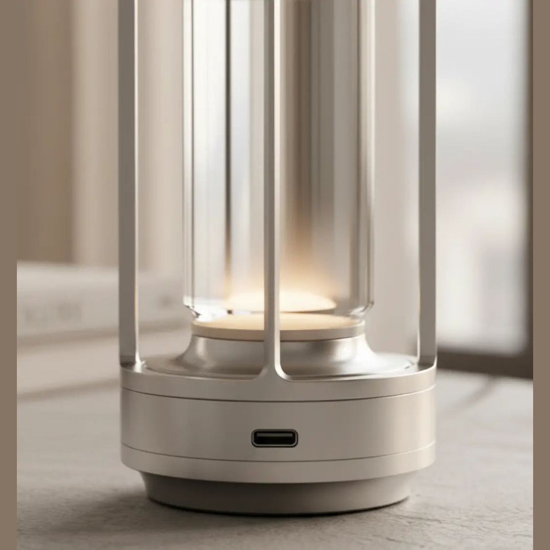 Minimalistische Kristallen LED-Tafellamp 17,5cm – USB-Oplaadbaar – Aluminium Voet