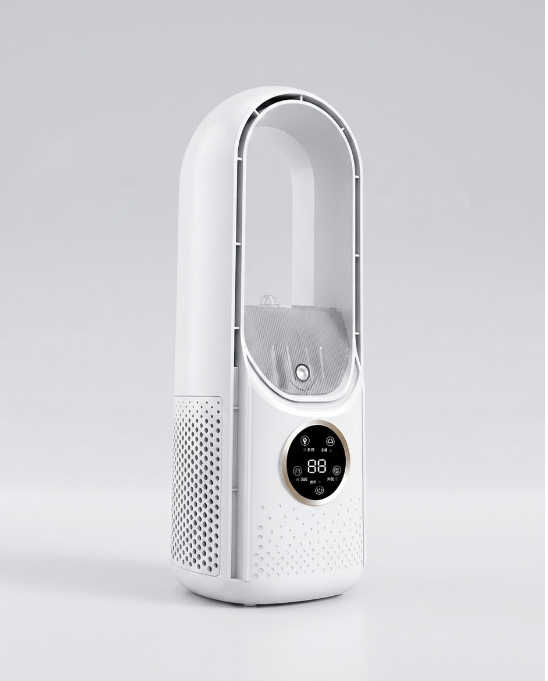 Draagbare Airco Bladeless | Stille USB Mini Airconditioner Wit/Blauw – 30 cm | Wit - Maison Roze