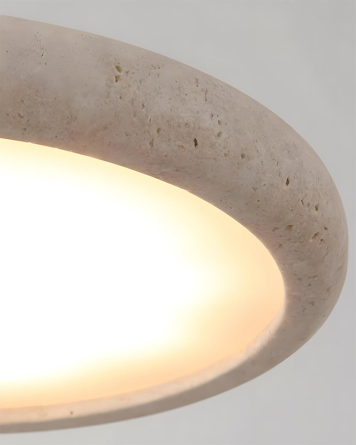 Elvora - Travertin hanglamp met walnoothout - Ø 30 cm | - Maison Roze