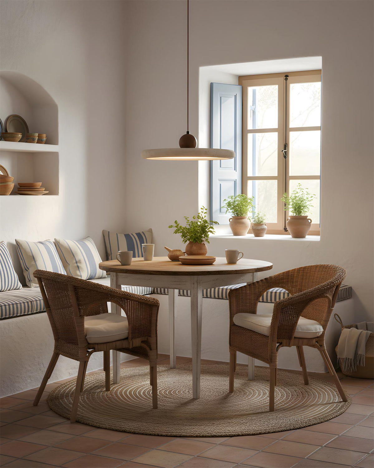 Elvora - Travertin hanglamp met walnoothout - Ø 30 cm | - Maison Roze