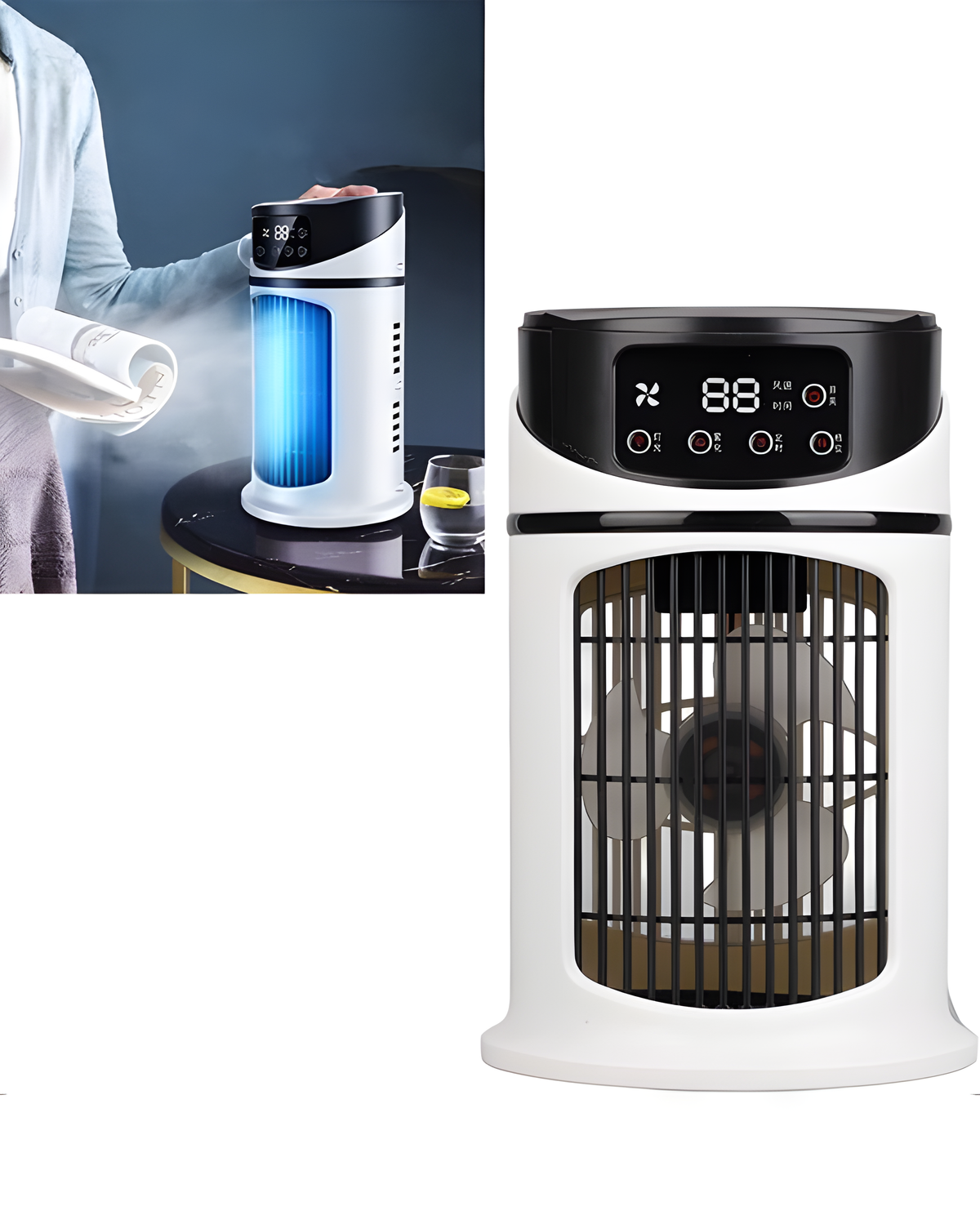 Draagbare Luchtkoeler Compact - Energiezuinige Mini Ventilator voor Slaapkamer en Kantoor | - Maison Roze
