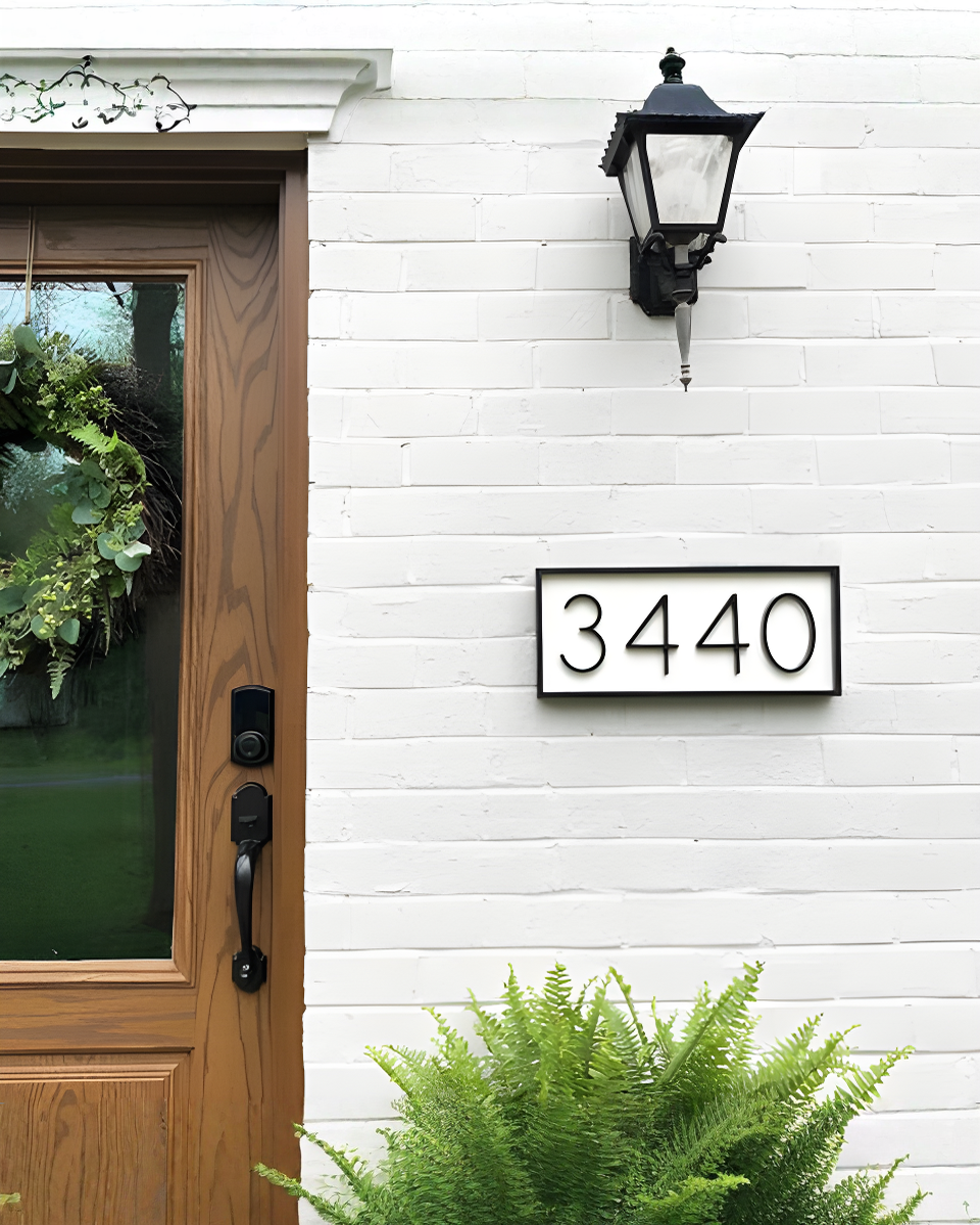 Modern Huisnummer Zwart – Zwevend Design Zinklegering Huisnummerbord 12,7 cm | - Maison Roze