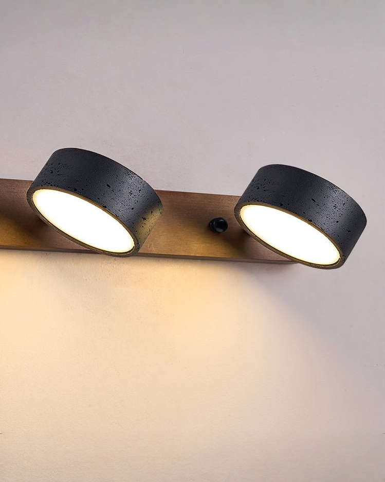 Zwarte travertin wandlamp met draaibare koppen - 2, 3 of 4 lampen | - Maison Roze