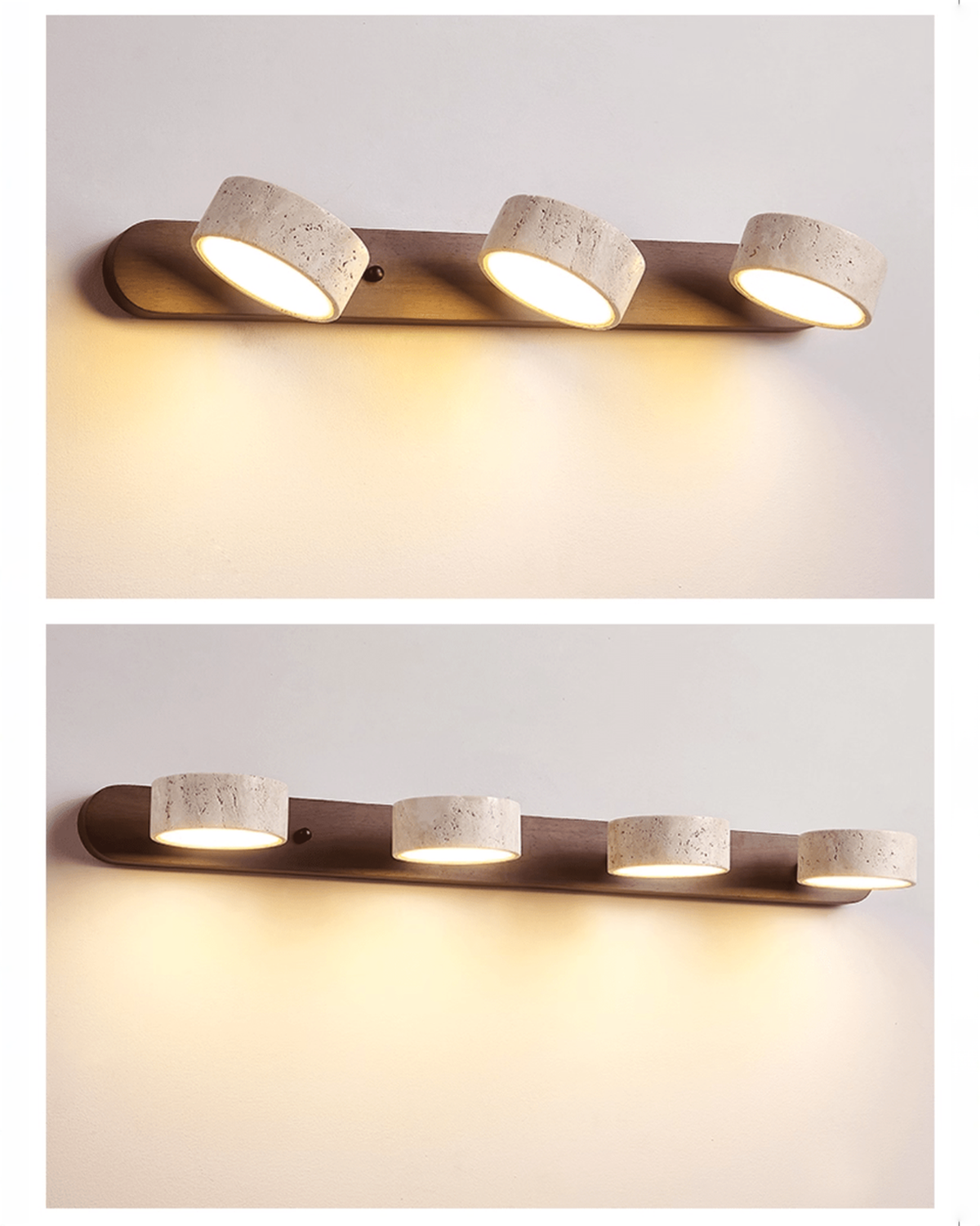 Travertin wandlamp met draaibare koppen - 2, 3 of 4 lampen | - Maison Roze