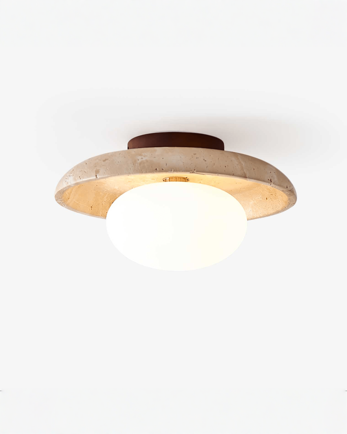 Lunaro - Ronde travertin wand- en plafondlamp | Naturel Travertijn - Maison Roze