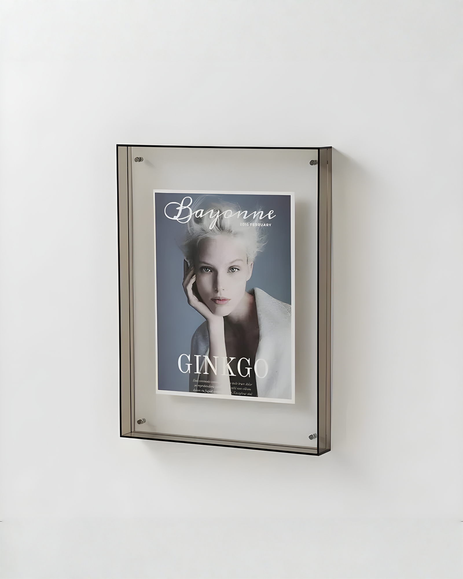Zwevende Acryl Fotolijst, Transparant met Gekleurde Rand 15x19 / 21x30 cm | Grijs - Maison Roze