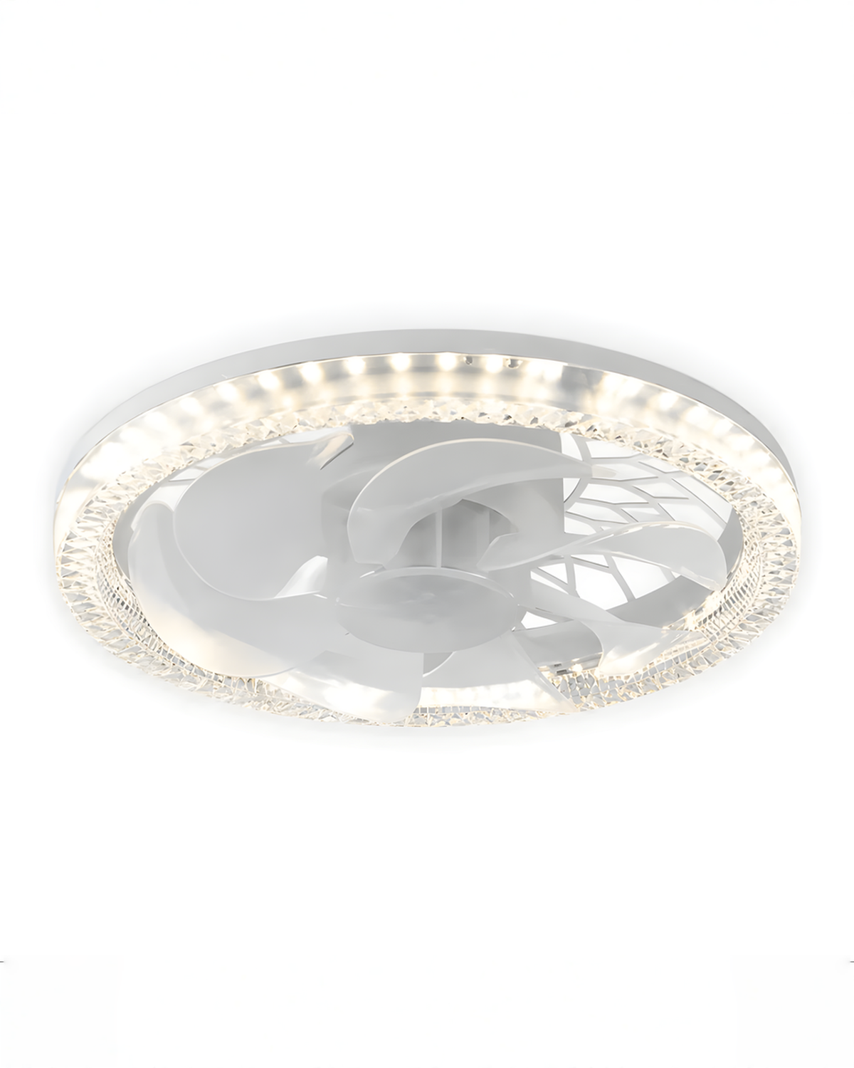 Plafondventilator met Lamp, Dimbare LED en Afstandsbediening, Wit 30cm | - Maison Roze