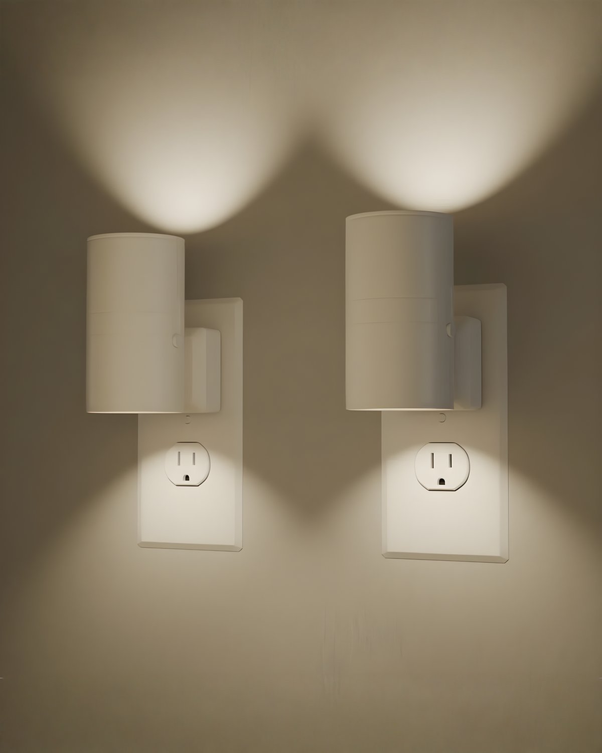 Dimbaar Nachtlampje voor Stopcontact - Multikleur LED Nachtlicht Modern, Set van 2 | Wit Set van 2 - Maison Roze