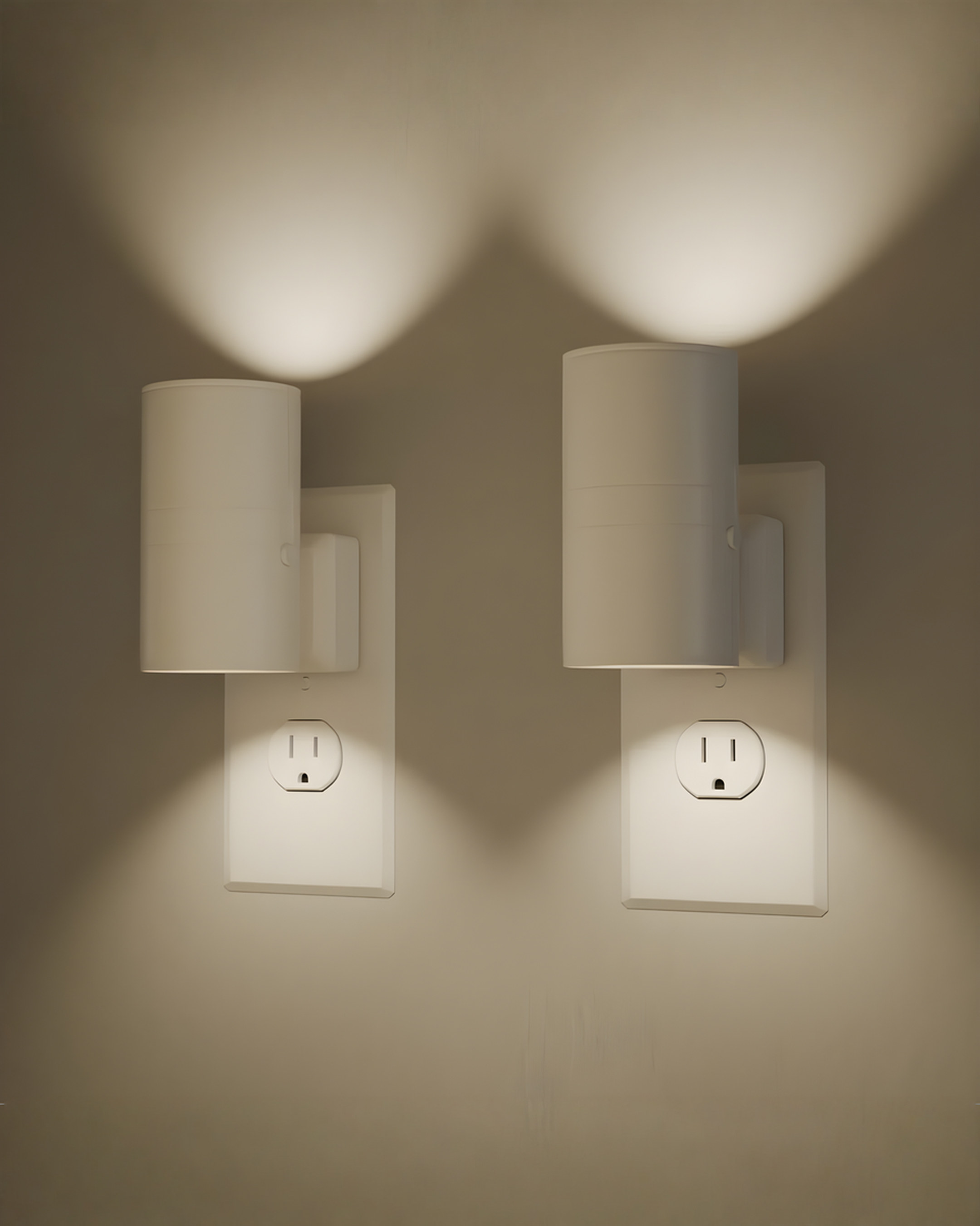 Dimbaar Nachtlampje voor Stopcontact - Multikleur LED Nachtlicht Modern, Set van 2 | Wit Set van 2 - Maison Roze