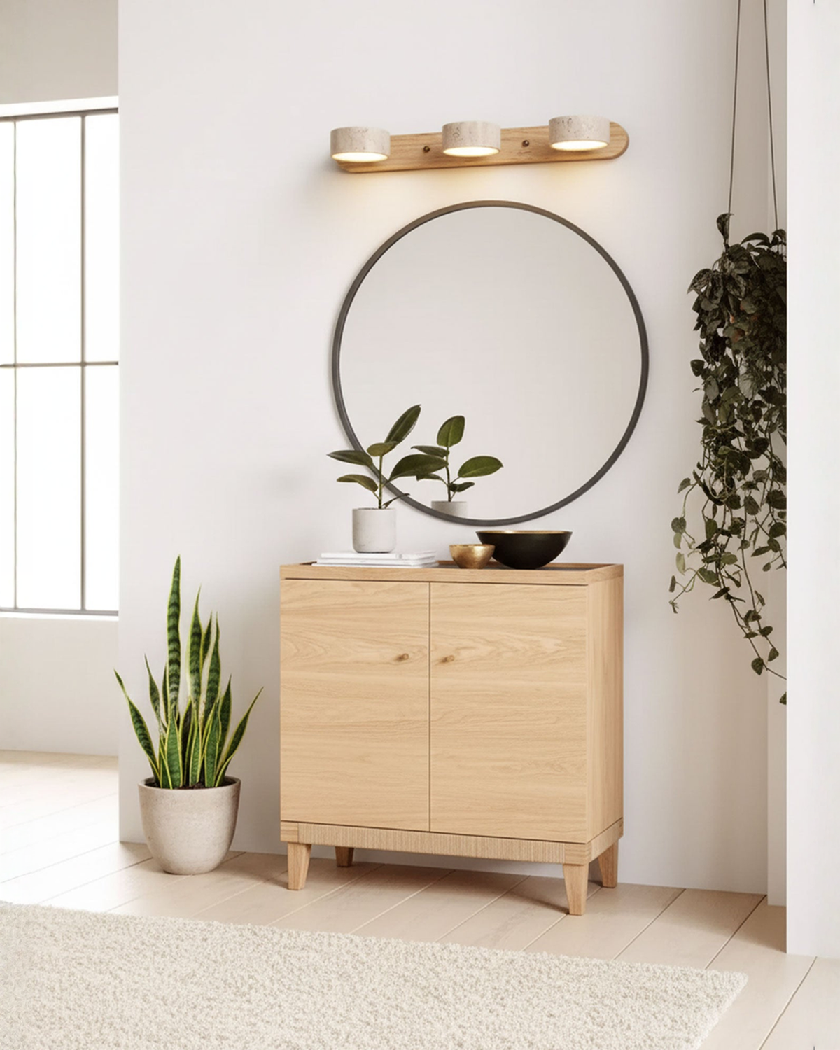Travertin wandlamp met draaibare koppen - 2, 3 of 4 lampen | - Maison Roze