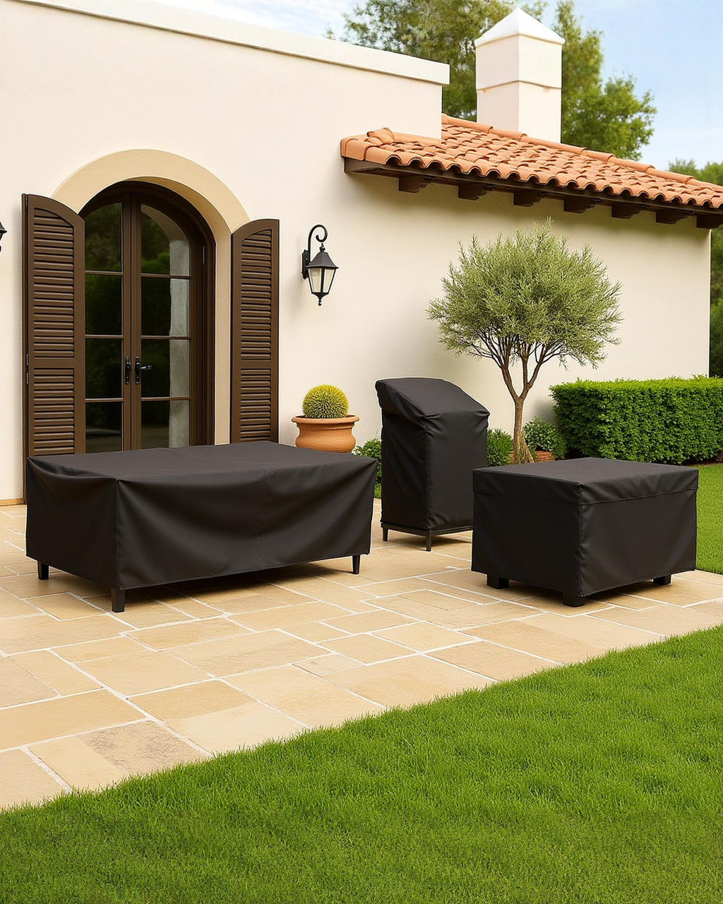 Waterdichte Tuinmeubelhoes – UV-bestendig Oxford Polyester Beschermhoes voor Buiten | - Maison Roze