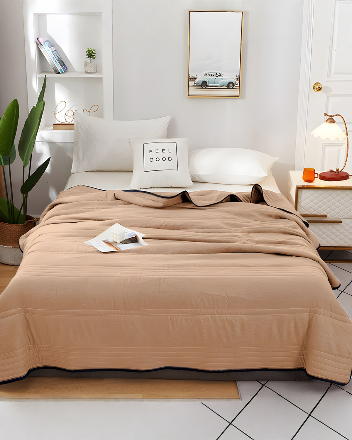 Koeldeken Ademend Verkoelend - 110x150 tot 180x220 cm | Camel - Maison Roze