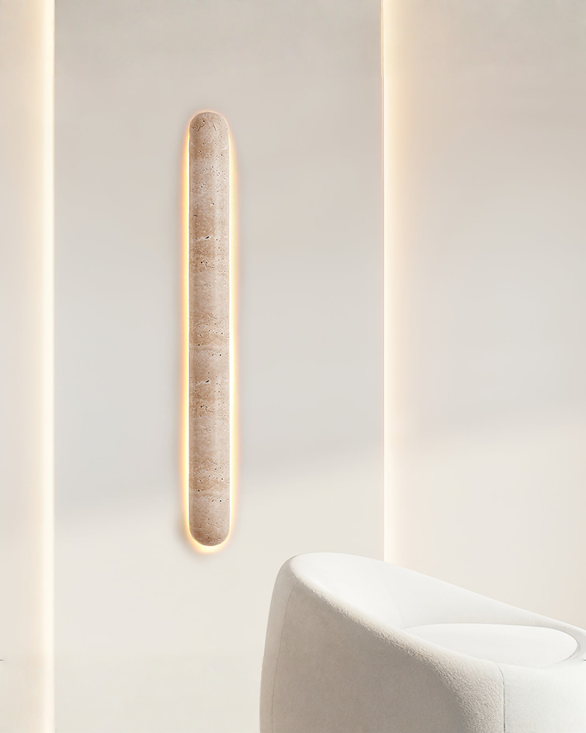 Liora - Pilvormige travertin wandlamp | - Maison Roze