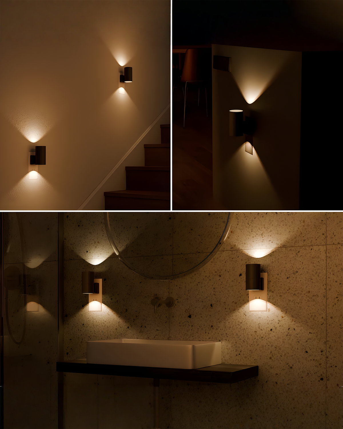 Dimbaar Nachtlampje voor Stopcontact - Multikleur LED Nachtlicht Modern, Set van 2 | - Maison Roze