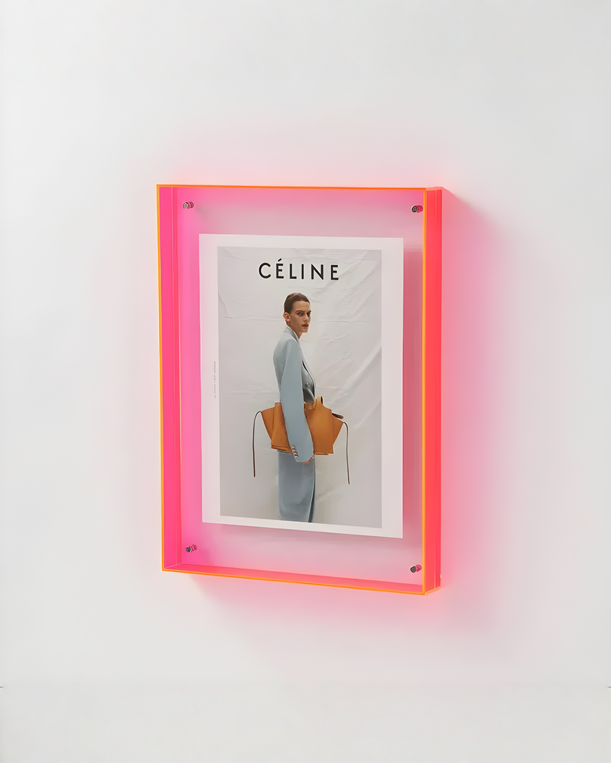 Zwevende Acryl Fotolijst, Transparant met Gekleurde Rand 15x19 / 21x30 cm | Roze - Maison Roze