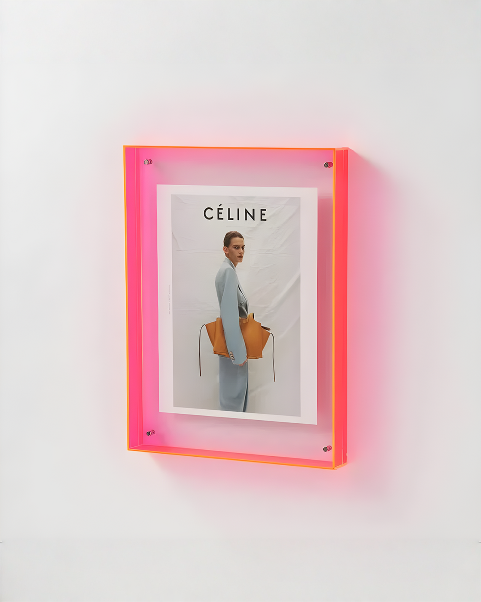 Zwevende Acryl Fotolijst, Transparant met Gekleurde Rand 15x19 / 21x30 cm | Roze - Maison Roze