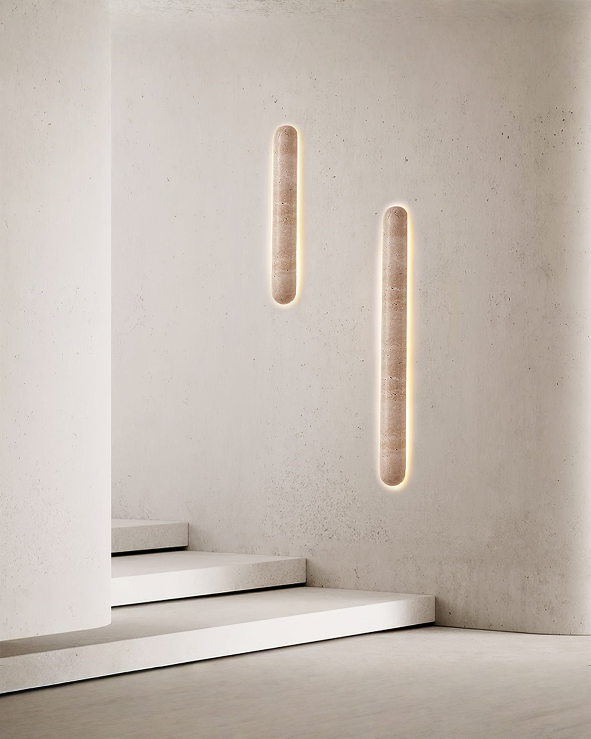 Liora - Pilvormige travertin wandlamp | - Maison Roze