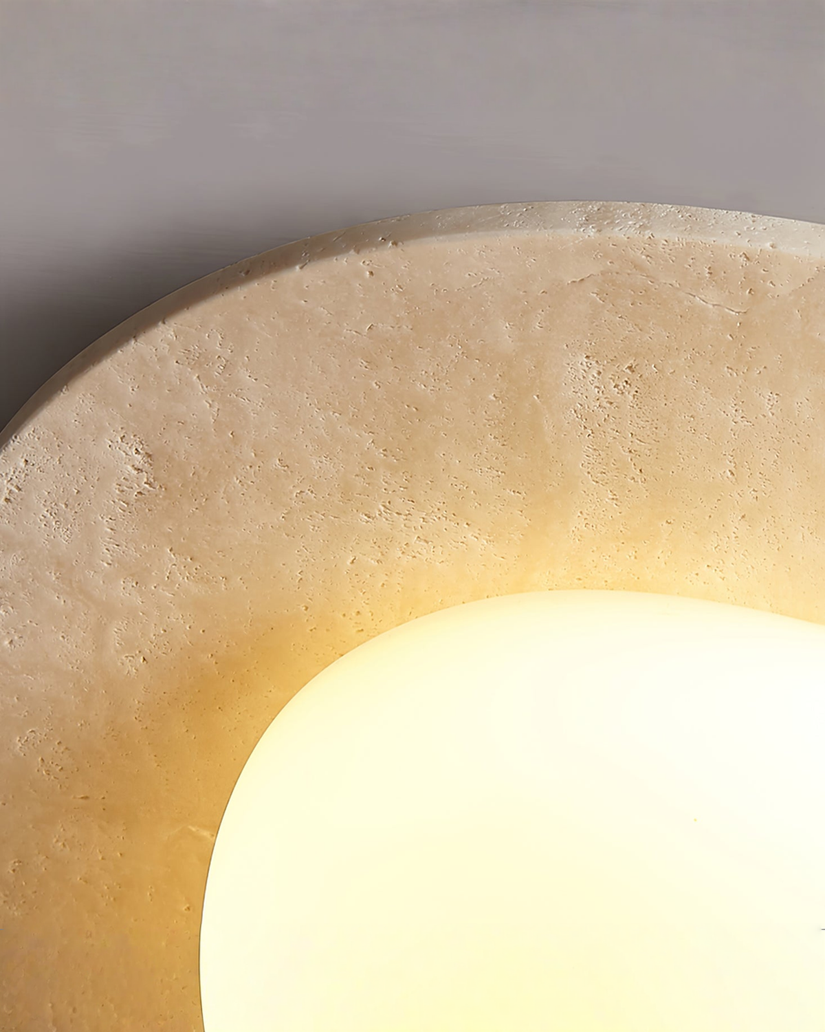 Ovale travertin plafondlamp - 32 x 29 cm | - Maison Roze