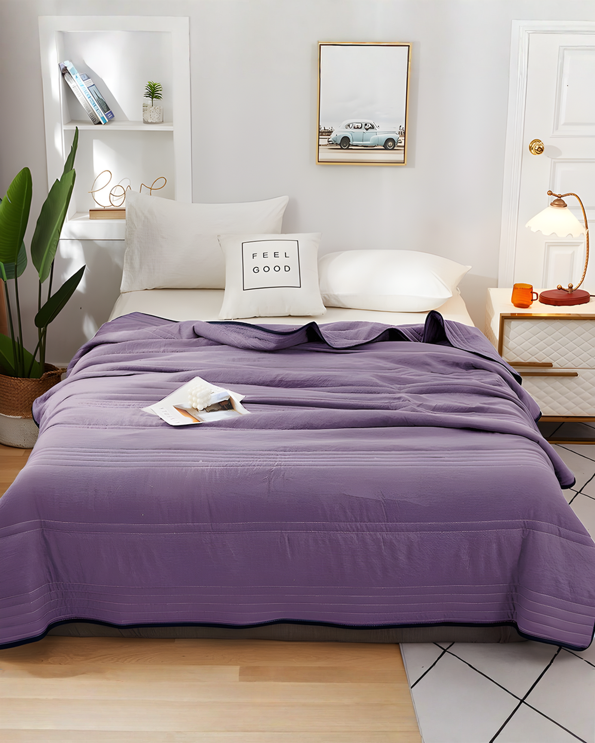 Koeldeken Ademend Verkoelend - 110x150 tot 180x220 cm | Lila - Maison Roze