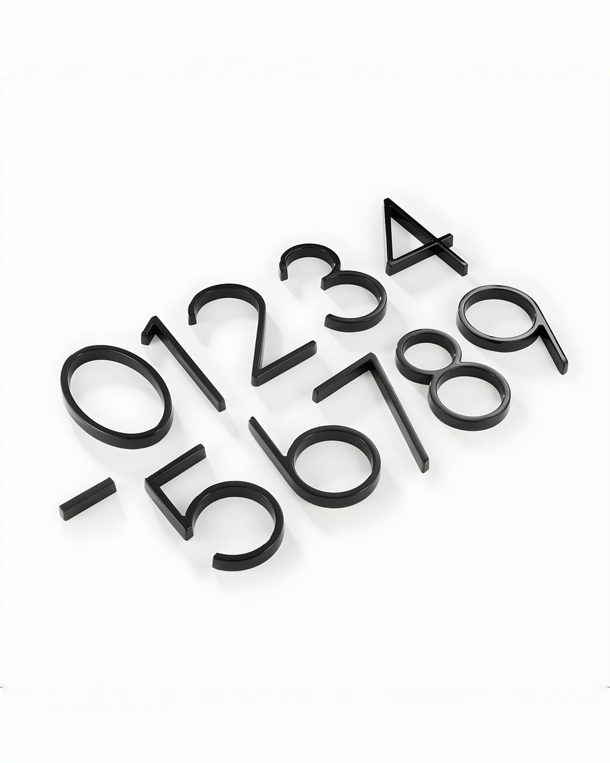 Modern Huisnummer Zwart – Zwevend Design Zinklegering Huisnummerbord 12,7 cm | - Maison Roze
