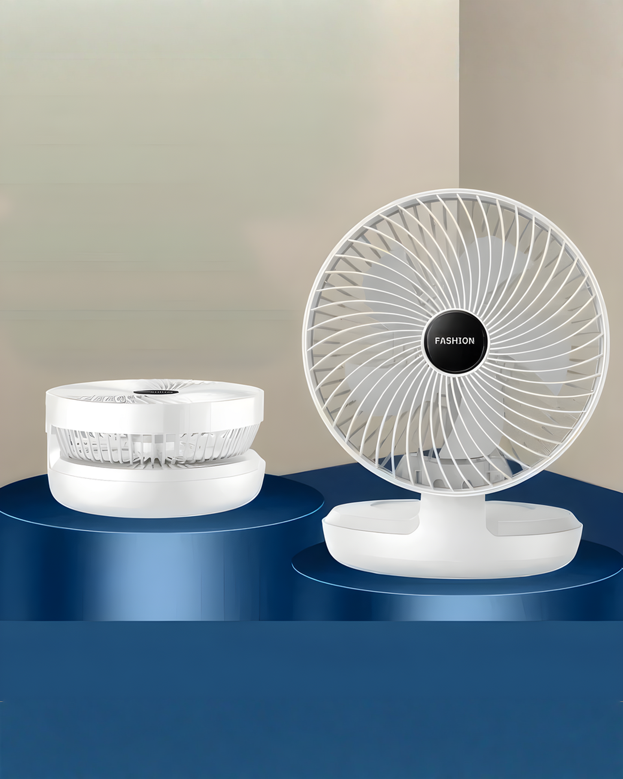 Opvouwbare ventilator - wandmontage en fluisterstil - Kunststof, 22 cm | - Maison Roze