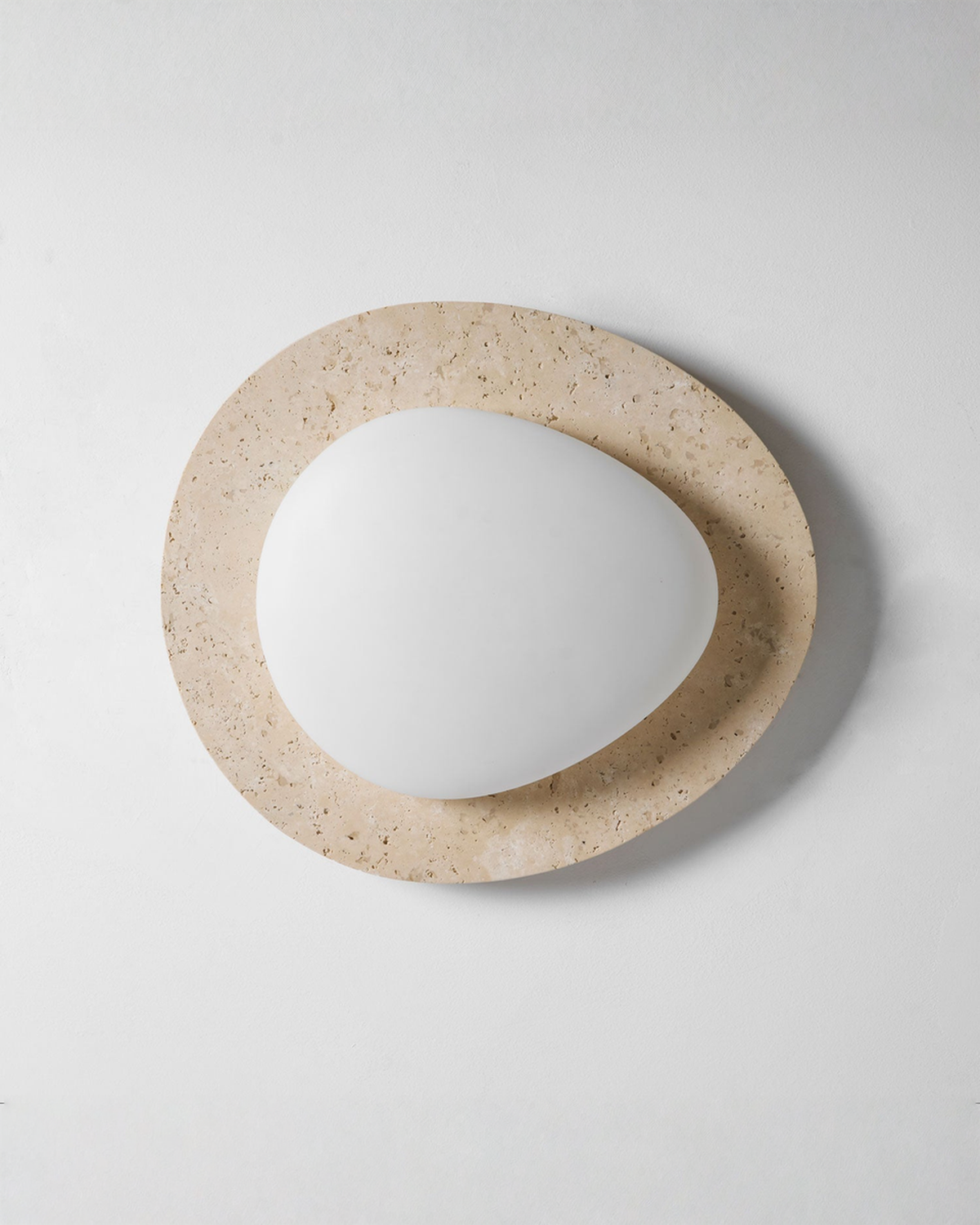 Ovale travertin plafondlamp - 32 x 29 cm | - Maison Roze