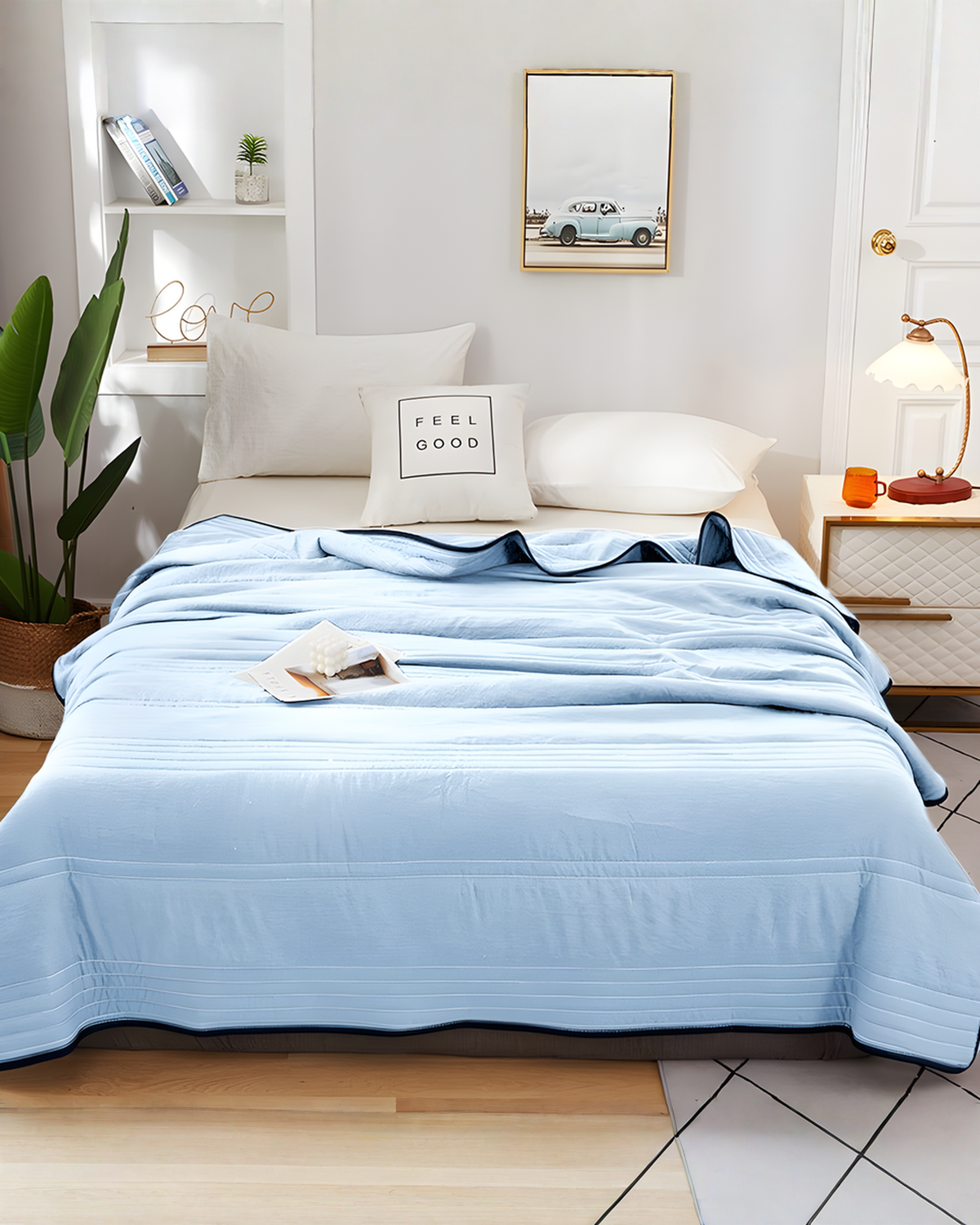 Koeldeken Ademend Verkoelend - 110x150 tot 180x220 cm | Lichtblauw - Maison Roze