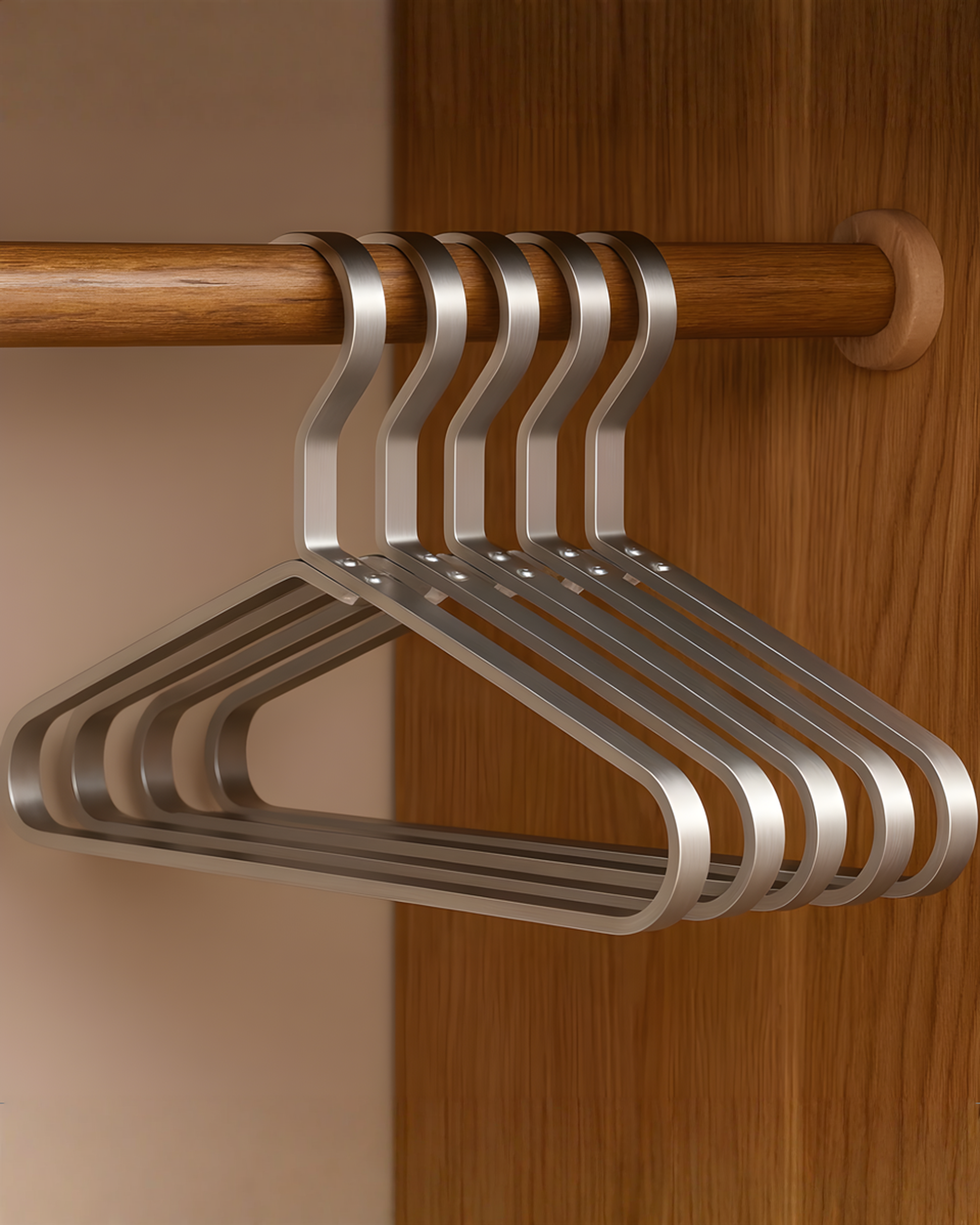 Aluminium Kledinghangers Slimline - Set van 4, 45 cm | Zilver - Maison Roze