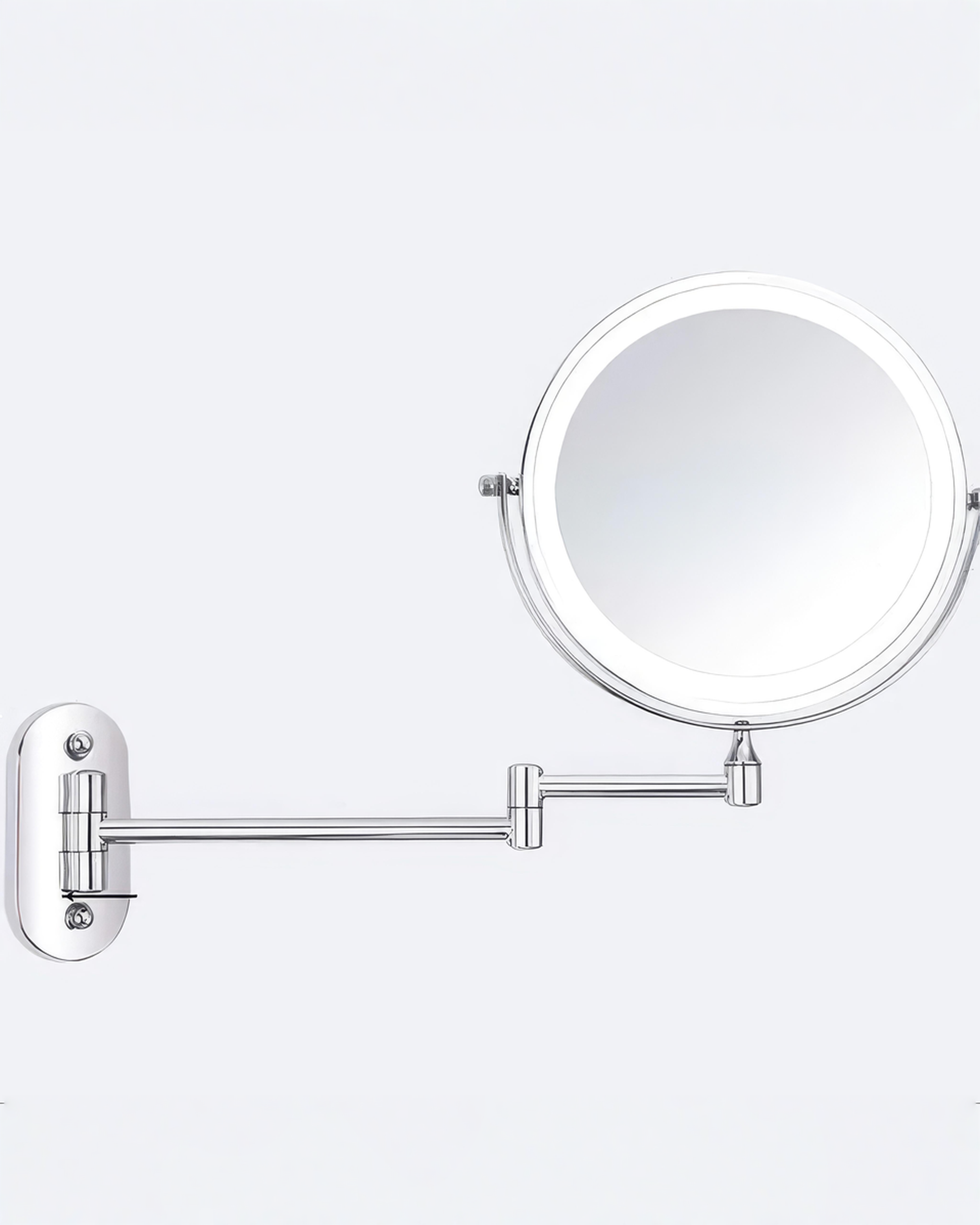 Vergrootspiegel met LED Verlichting Chroom Zilver voor Make-up en Badkamer | - Maison Roze