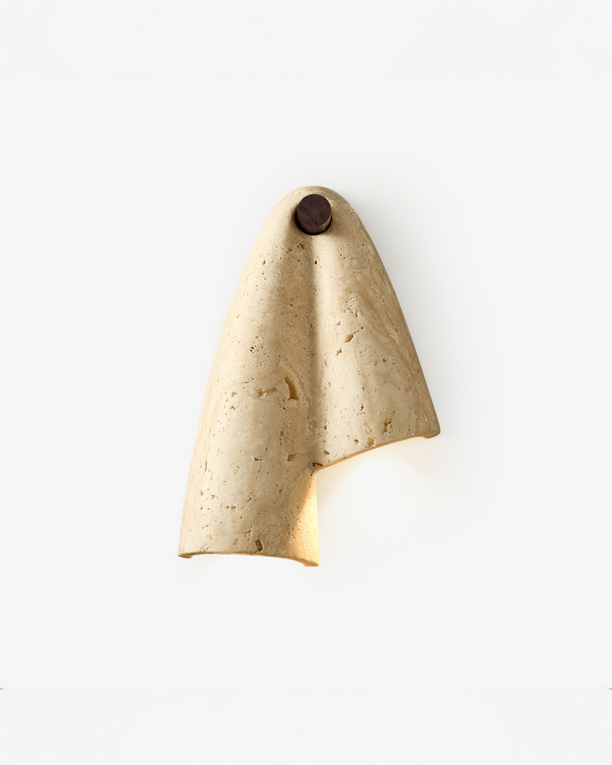 Drapé - Travertin wandlamp met plooivorm | Linksonder - Maison Roze