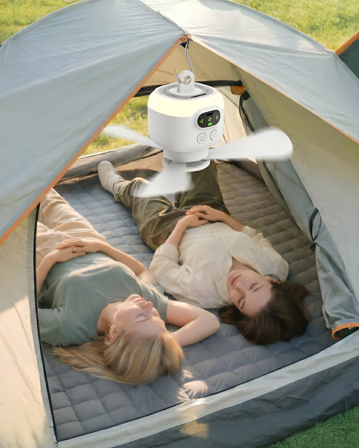 Oplaadbare Hang Ventilator met LED-licht en Afstandsbediening - 8000 mAh - USB-C - Wit | - Maison Roze