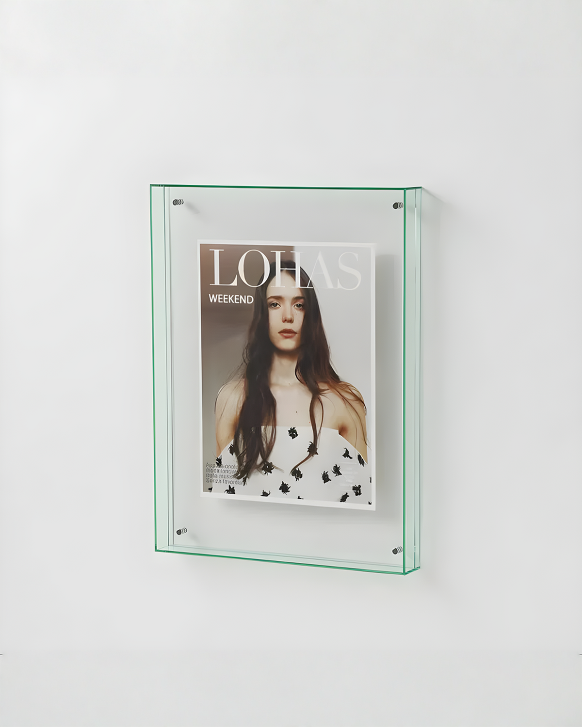 Zwevende Acryl Fotolijst, Transparant met Gekleurde Rand 15x19 / 21x30 cm | Licht groen - Maison Roze