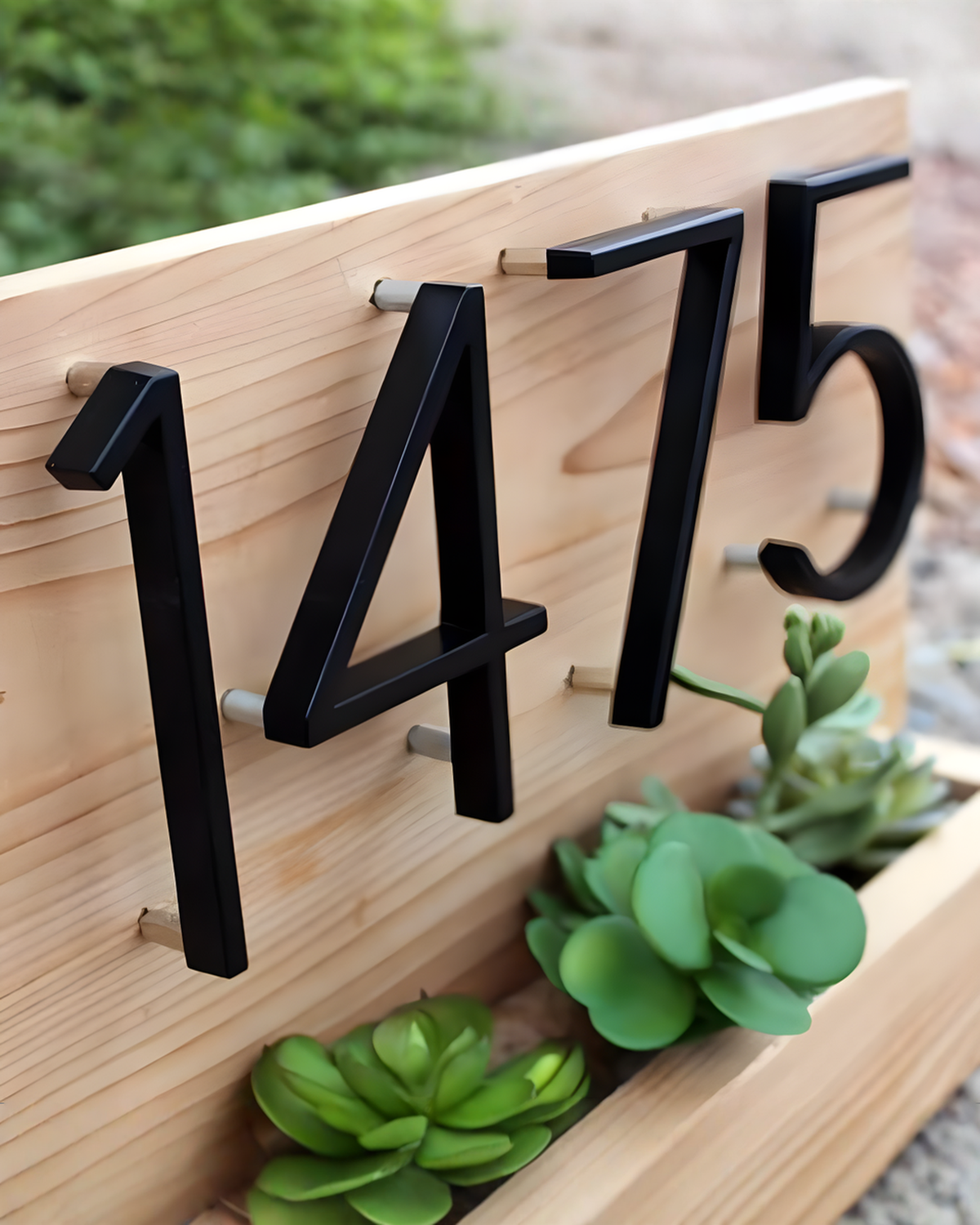 Modern Huisnummer Zwart – Zwevend Design Zinklegering Huisnummerbord 12,7 cm | - Maison Roze