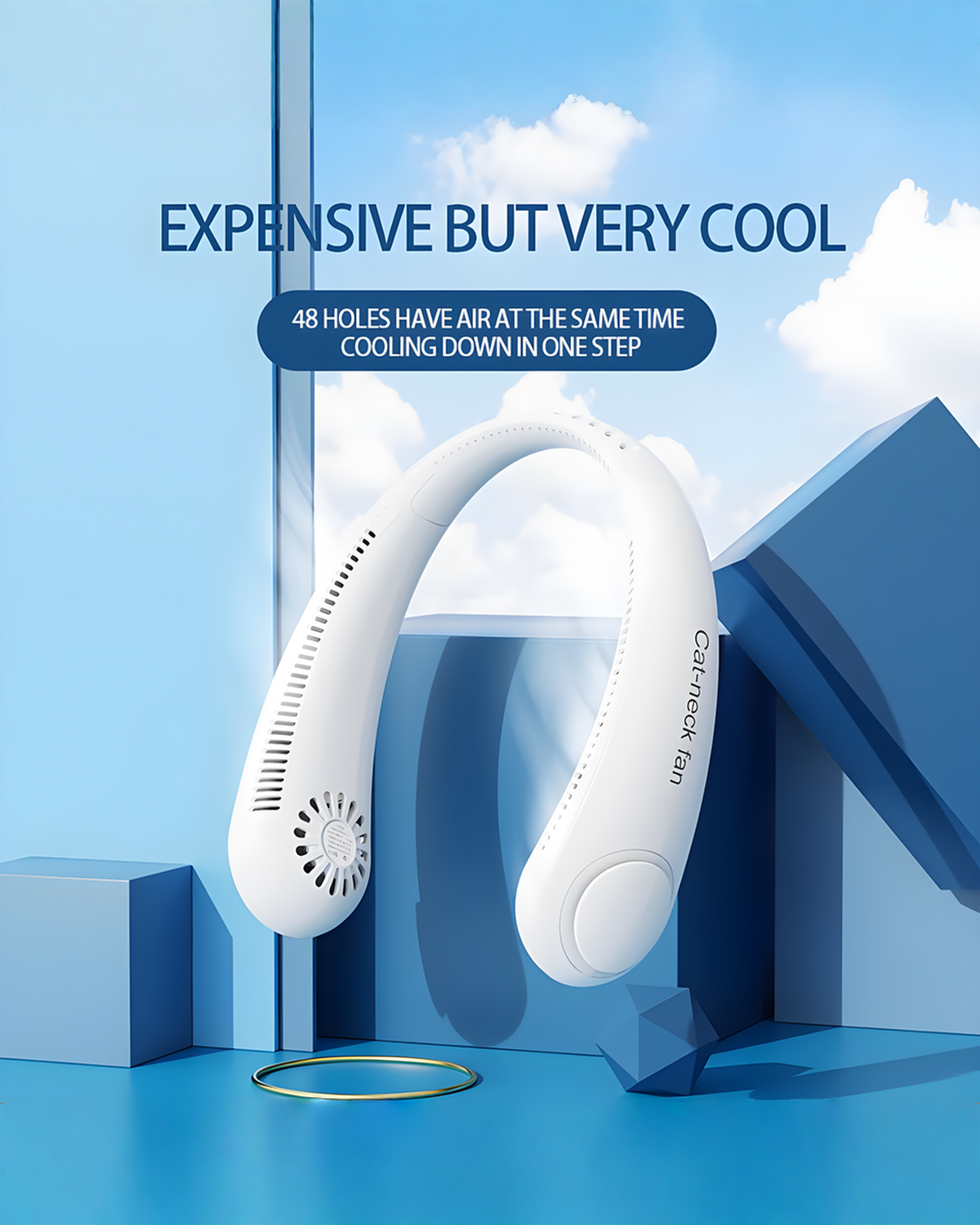 Nekventilator USB-oplaadbaar, Wit/Groen/Roze/Blauw | - Maison Roze