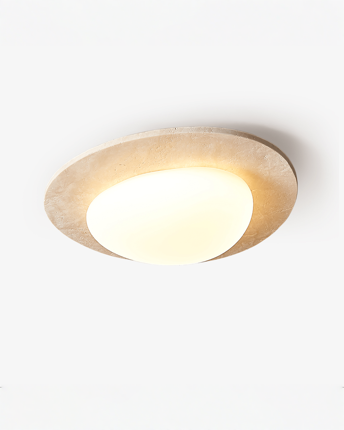 Ovale travertin plafondlamp - 32 x 29 cm | - Maison Roze