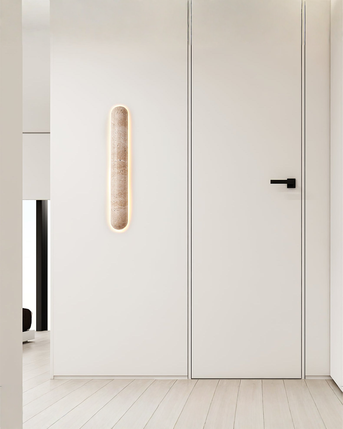 Liora - Pilvormige travertin wandlamp | - Maison Roze