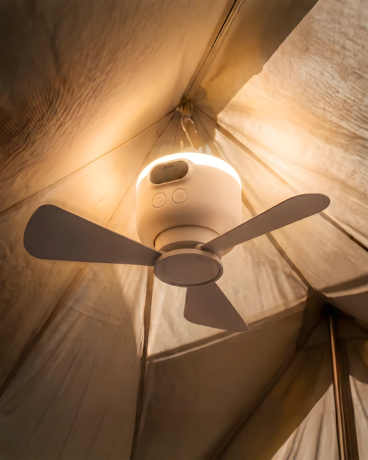 Oplaadbare Hang Ventilator met LED-licht en Afstandsbediening - 8000 mAh - USB-C - Wit | - Maison Roze