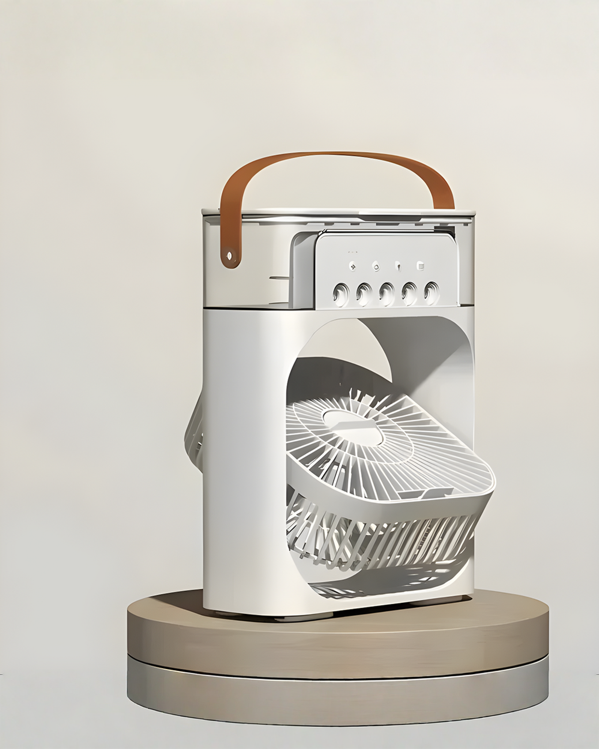 3-in-1 Ventilator met LED-licht en Luchtbevochtiger - Wit, 600ML, USB | - Maison Roze