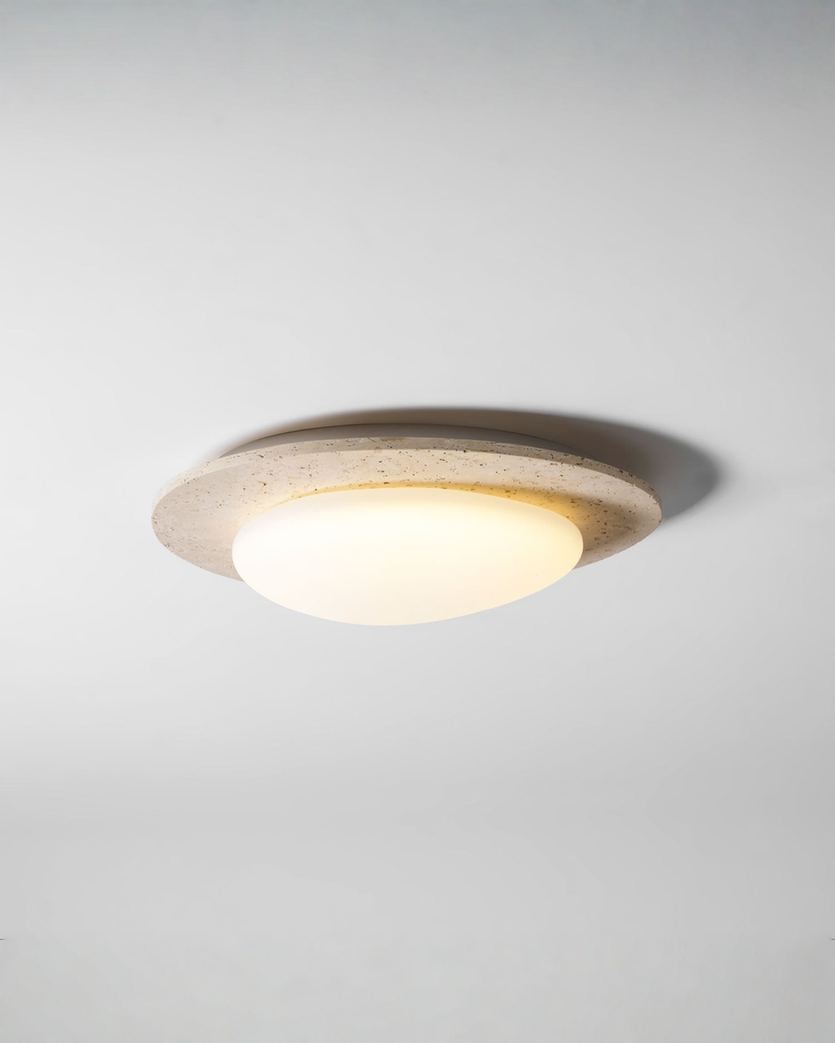 Ovale travertin plafondlamp - 32 x 29 cm | - Maison Roze