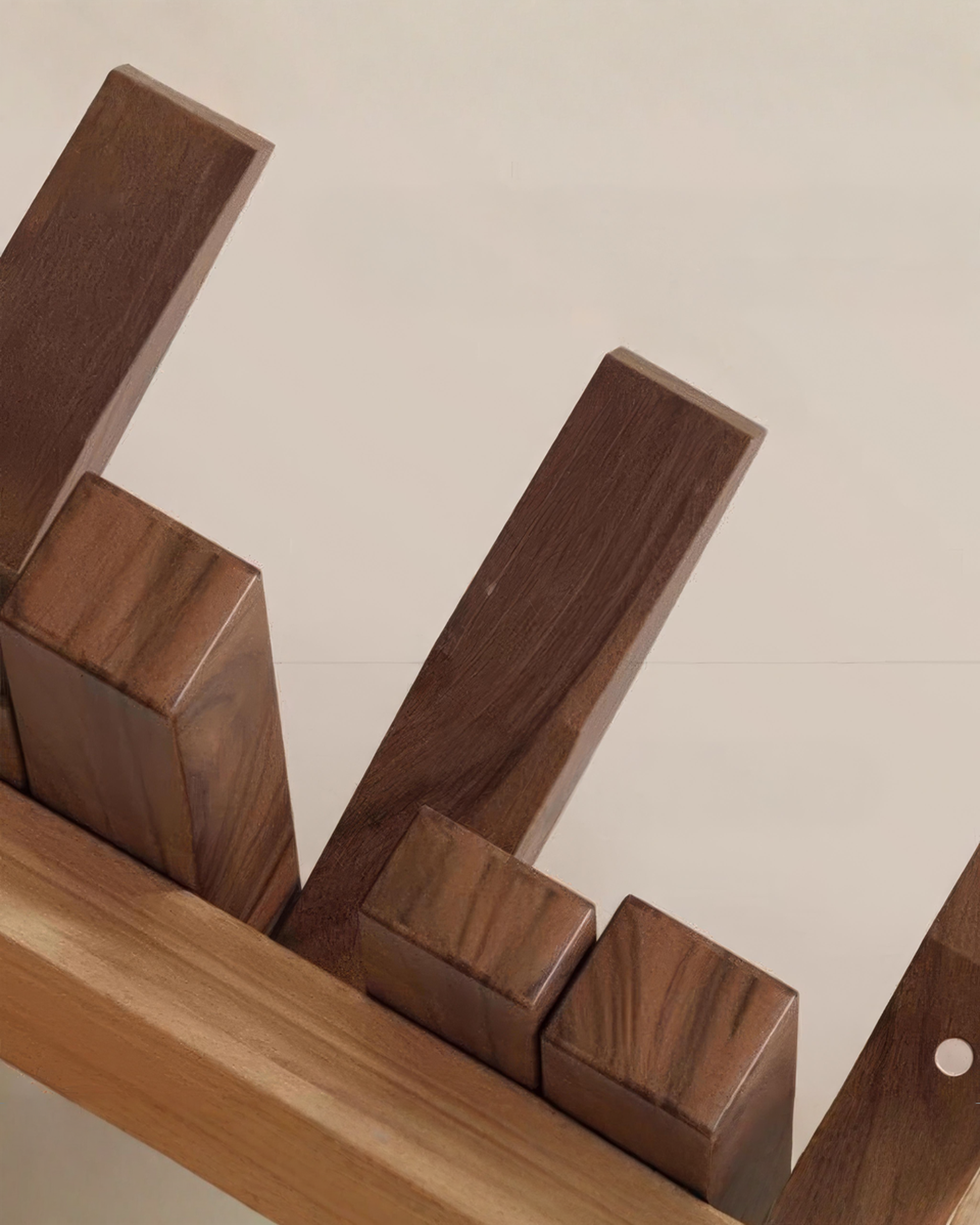 Houten wandkapstok met inklapbare magneethaken – beuken hout, 3 tot 10 haken | - Maison Roze