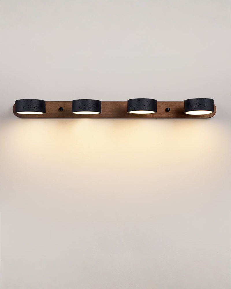 Zwarte travertin wandlamp met draaibare koppen - 2, 3 of 4 lampen | 4-lampen Warm wit - Maison Roze