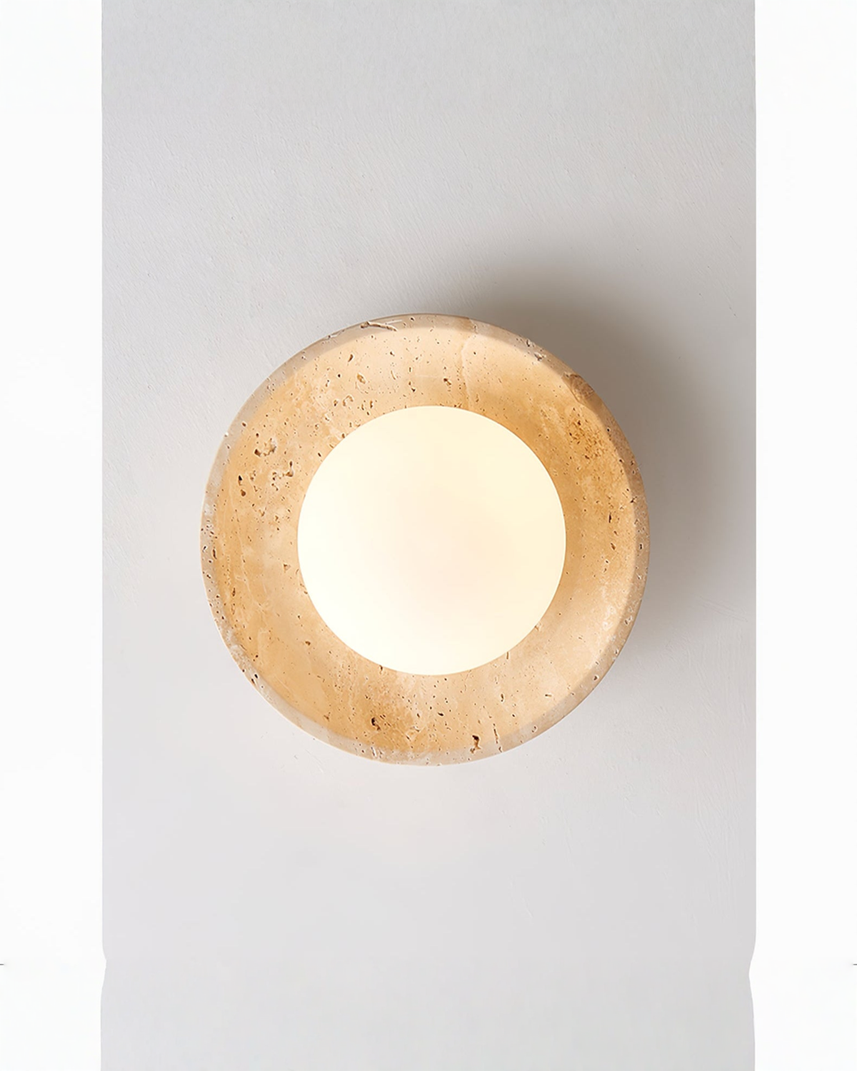 Lunaro - Ronde travertin wand- en plafondlamp | - Maison Roze