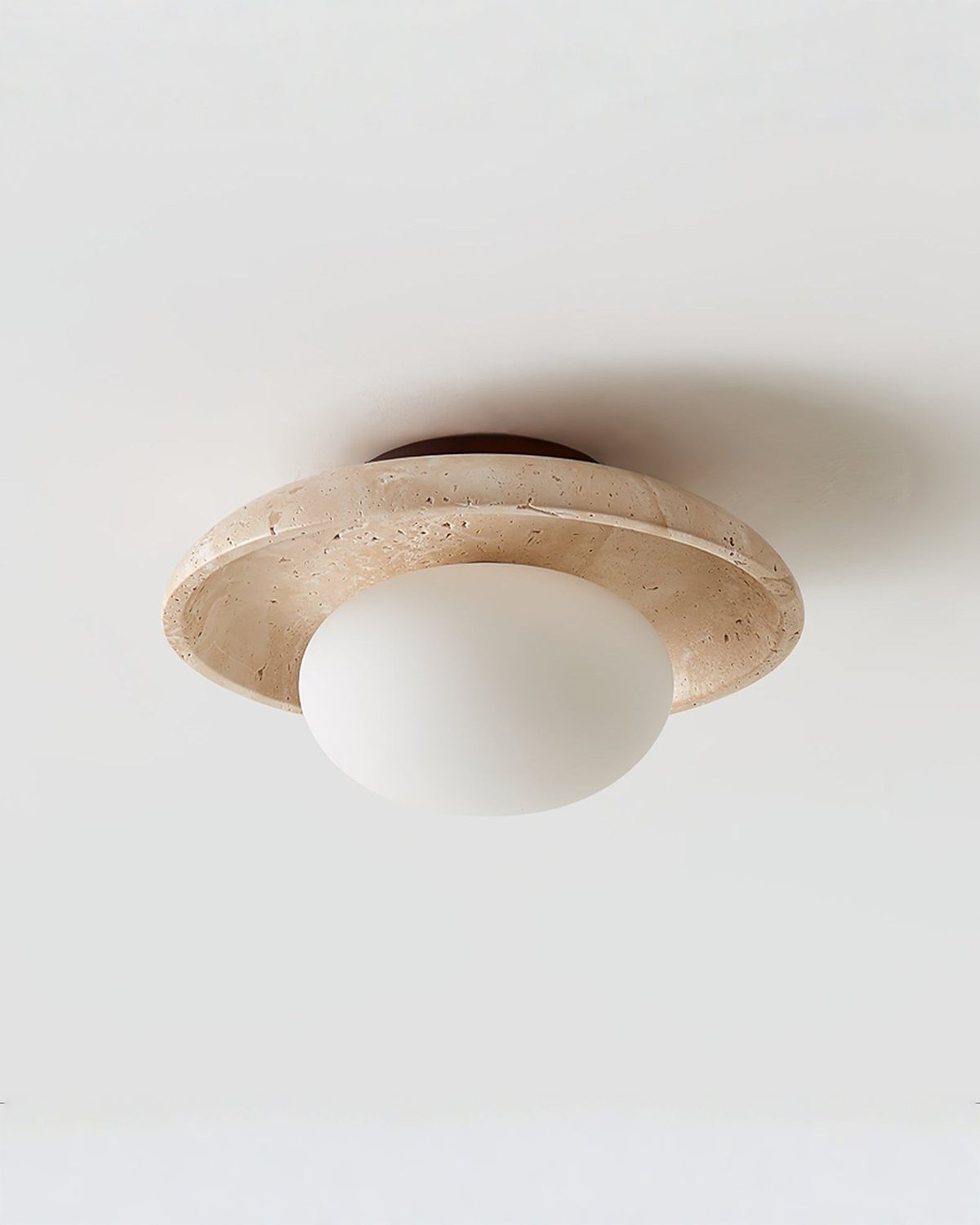 Lunaro - Ronde travertin wand- en plafondlamp | - Maison Roze