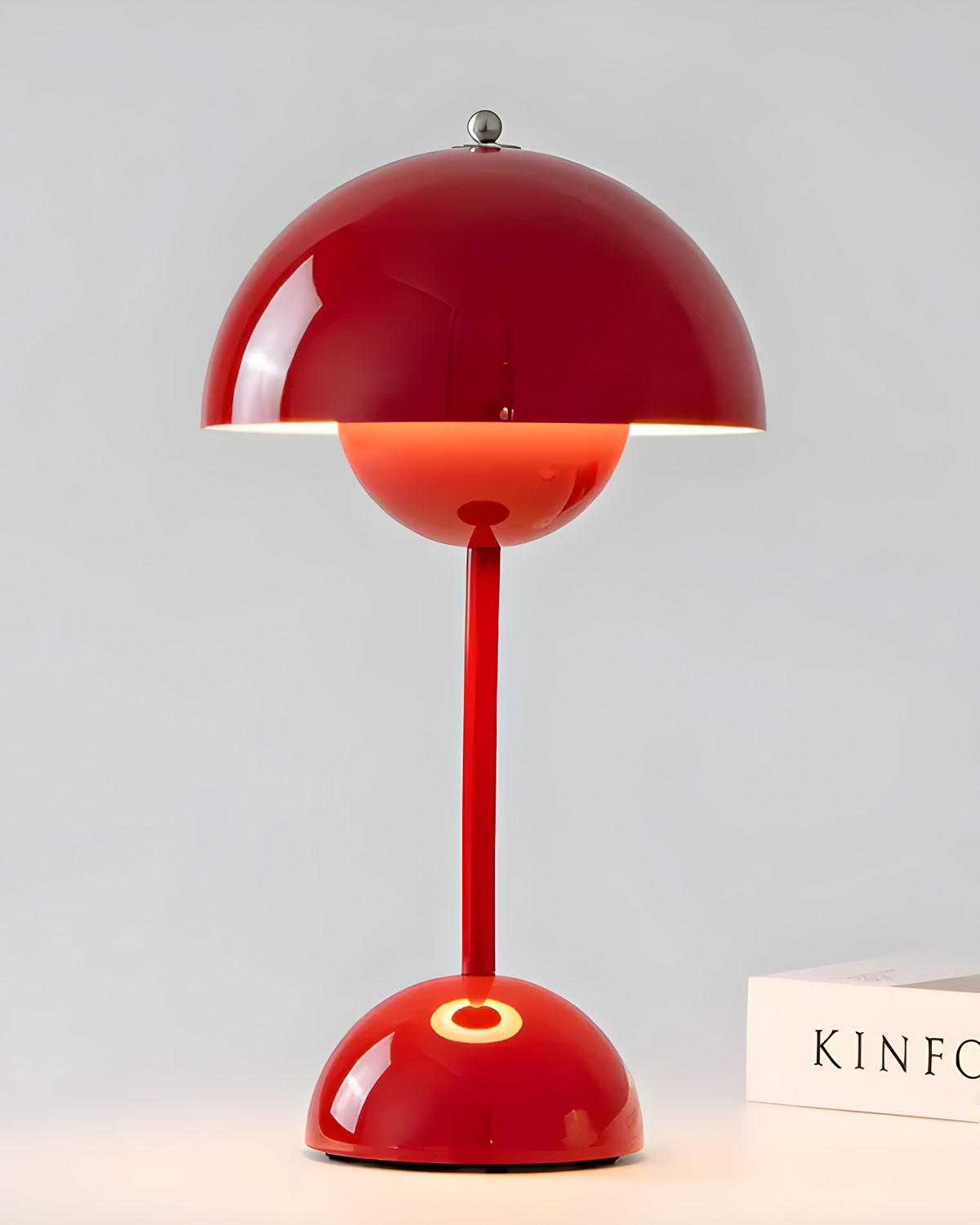 Oplaadbare Tafellamp Scandinavisch - Draadloos Touch Dimbaar, Metaal, 28 cm | Rood - Maison Roze