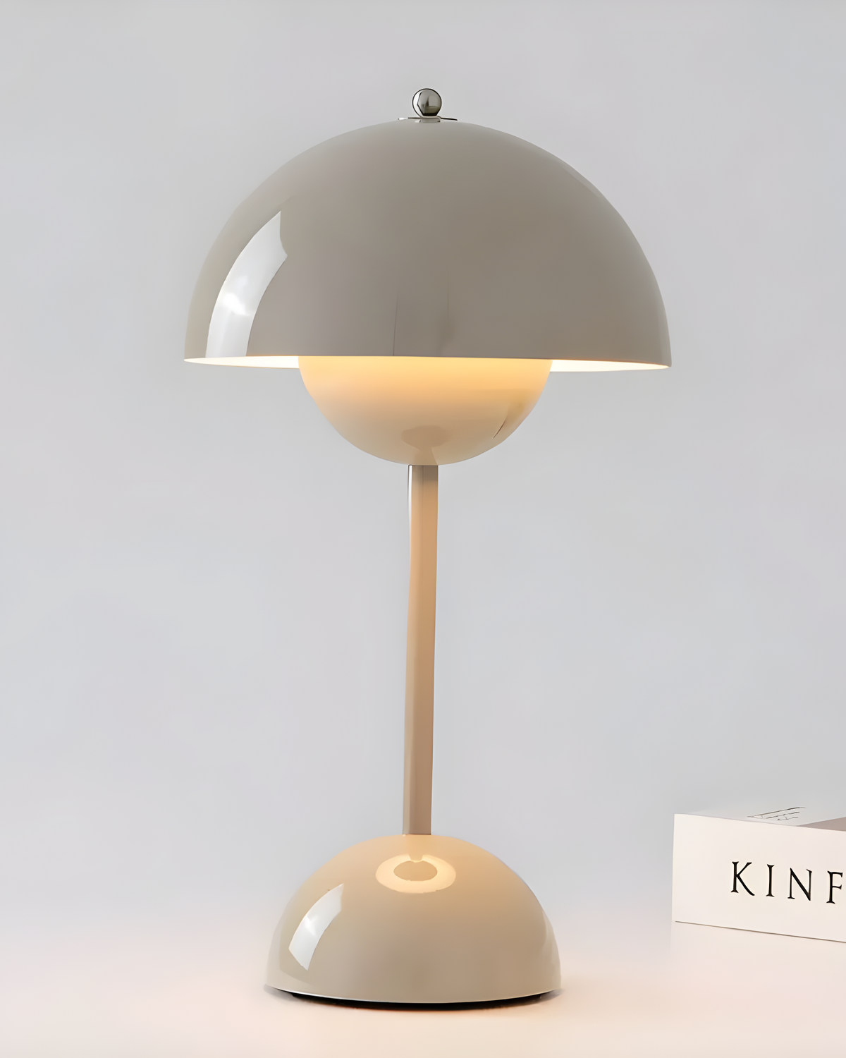 Oplaadbare Tafellamp Scandinavisch - Draadloos Touch Dimbaar, Metaal, 28 cm | Grijs - Maison Roze